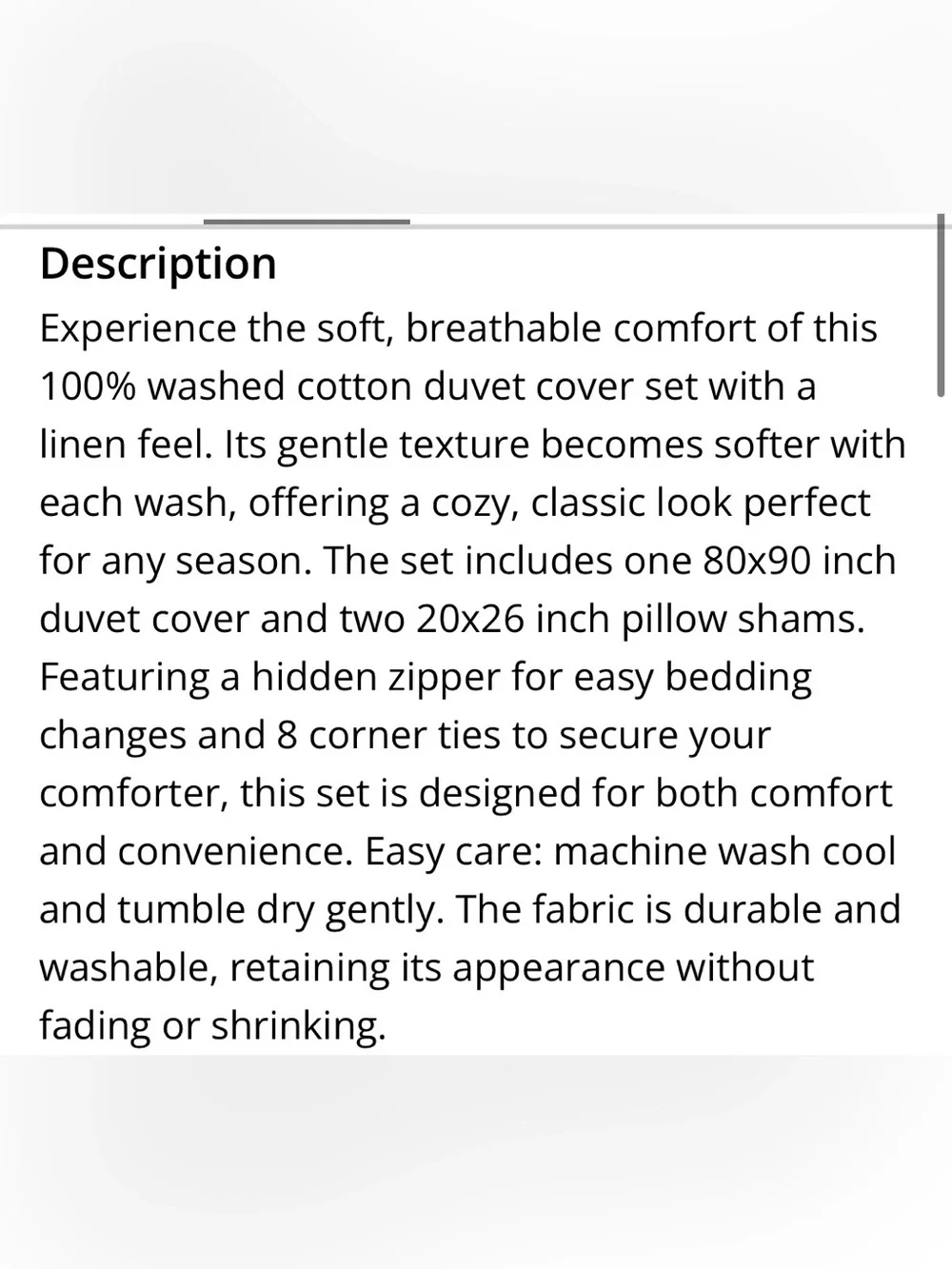 FULL SIZE Duvet Set 100% Washed Cotton - PALE BROWN
